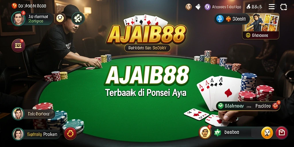 Screenshot gameplay AJAIB88 menunjukkan aksi poker yang mendebarkan.