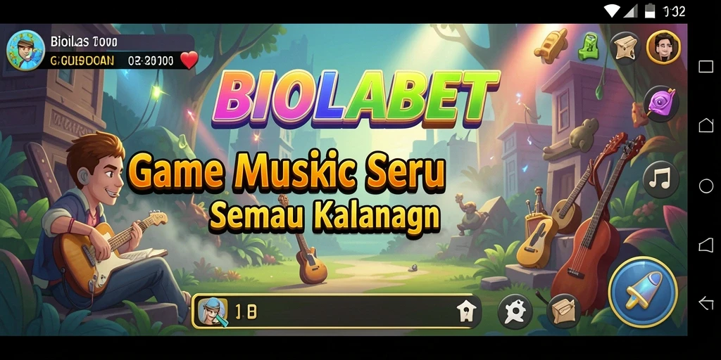 Tampilan gameplay seru dari BIOLABET yang memadukan musik dan tantangan.