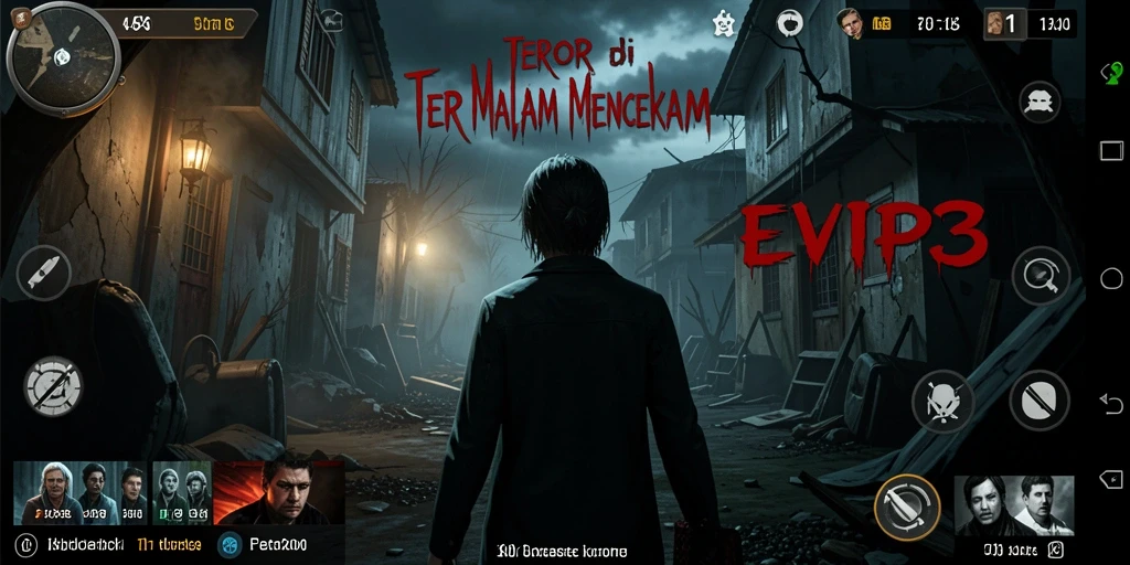 Tangkapan layar EVIP3 menunjukkan suasana menyeramkan saat menjelajahi dunia kegelapan.