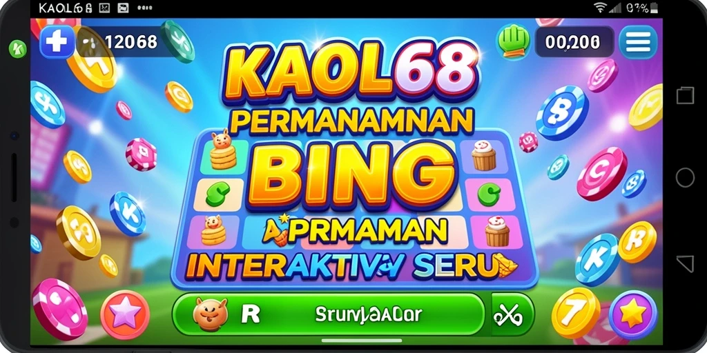 Screenshot gameplay KAOL68 menunjukkan suasana perayaan Bingo yang penuh warna.