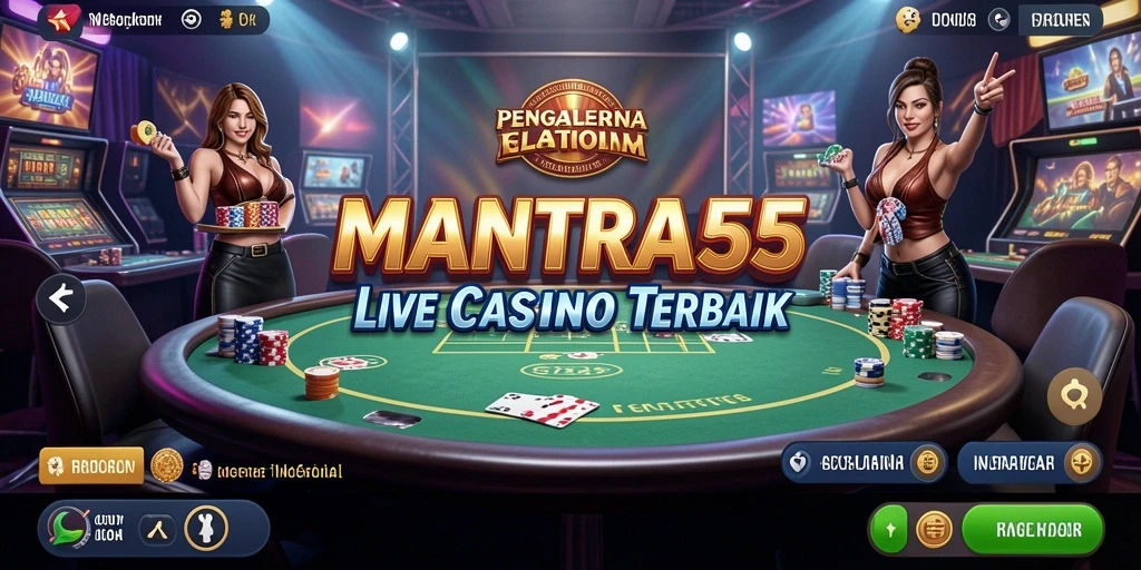 Screenshot utama MANTRA55 menampilkan sesi permainan Live Casino yang menarik.