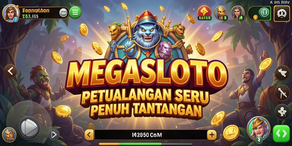 Menampilkan aksi seru dalam gameplay MEGASLOTO yang penuh petualangan.