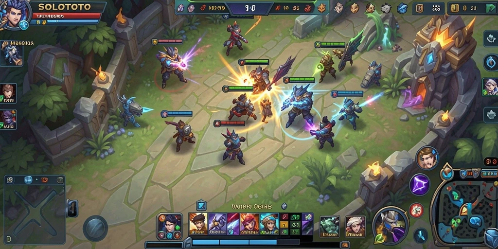 Tangkapan layar dari aksi menarik di gameplay SOLOTOTO MOBA.